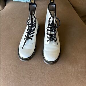 Dr. Martens White Leather Combat Boots